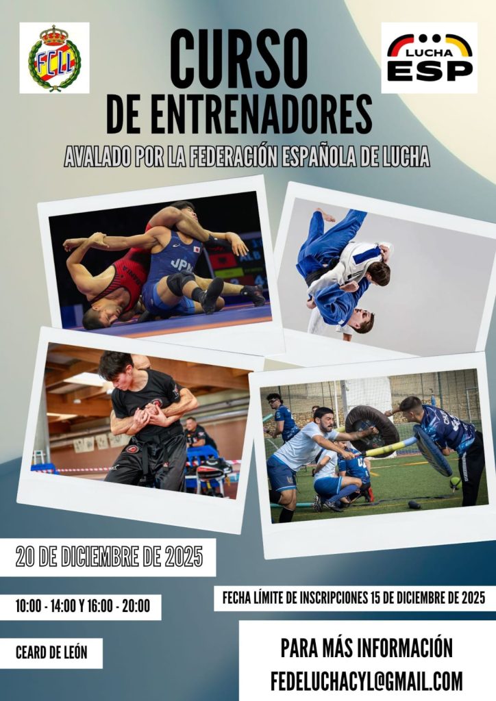 Cartel del curso de entrenadores de lucha 2025